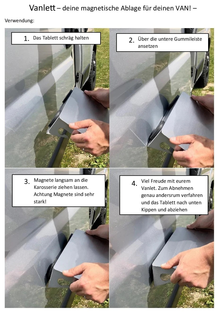 Vanlett - das magnetische Tablett für deinen Van